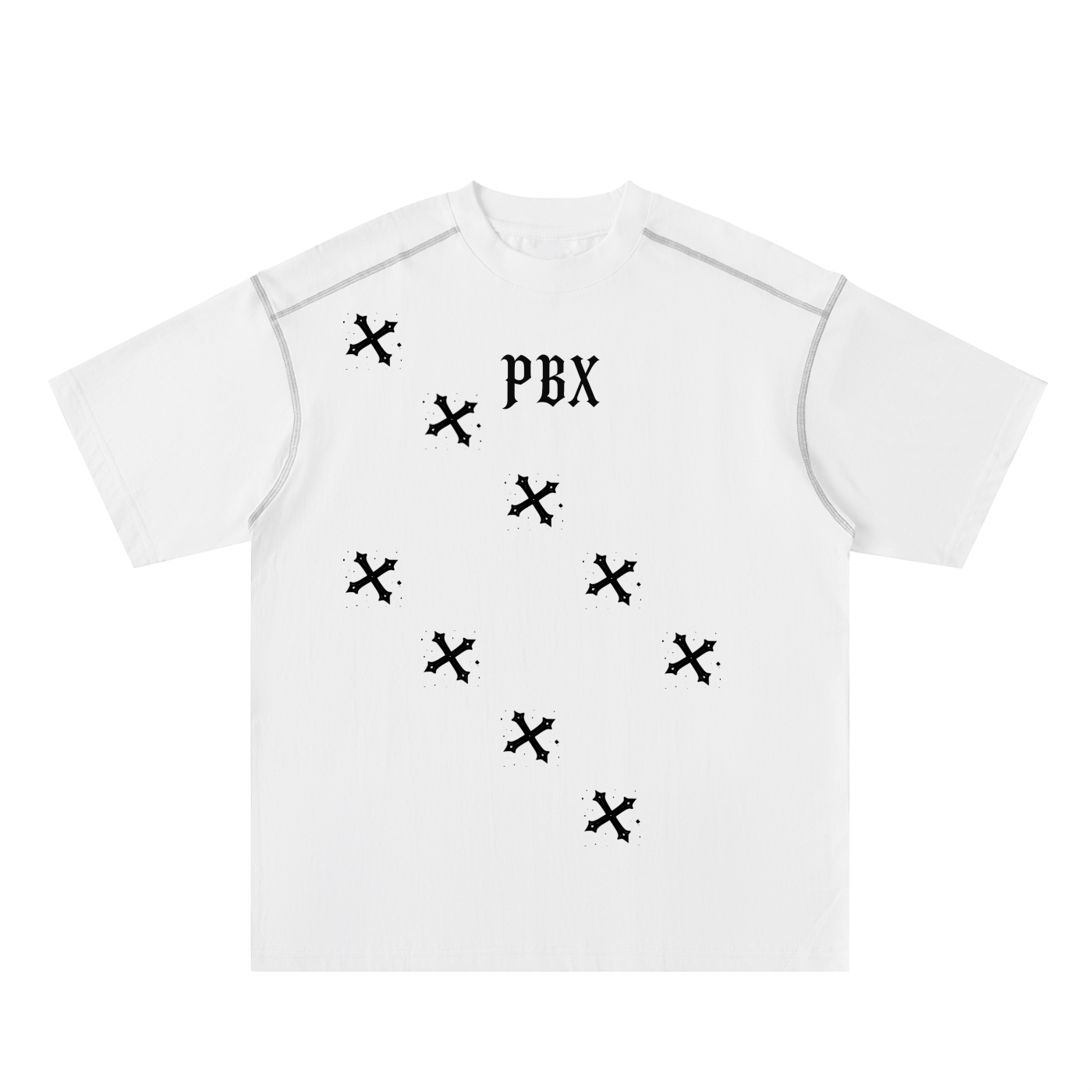 PBX White Oversized Contrast Cotton Tee