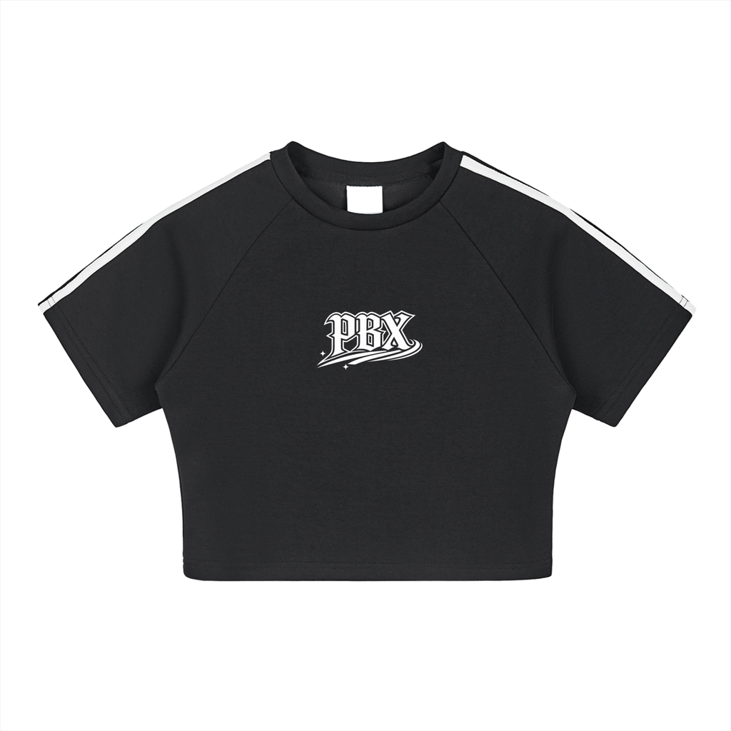 PBX Black Taped Performance Crop Top
