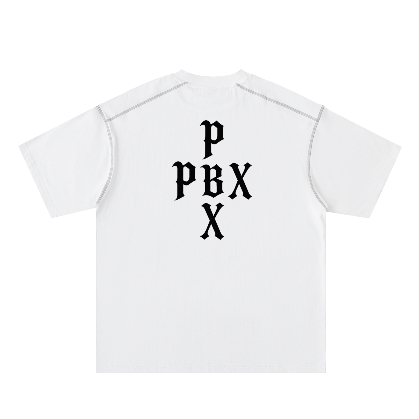 PBX White Oversized Contrast Cotton Tee
