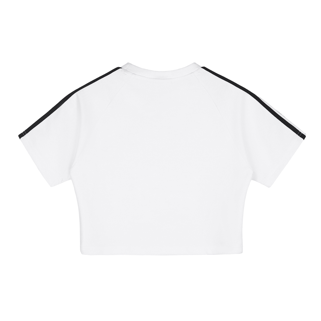 PBX White Taped Performance Crop Top