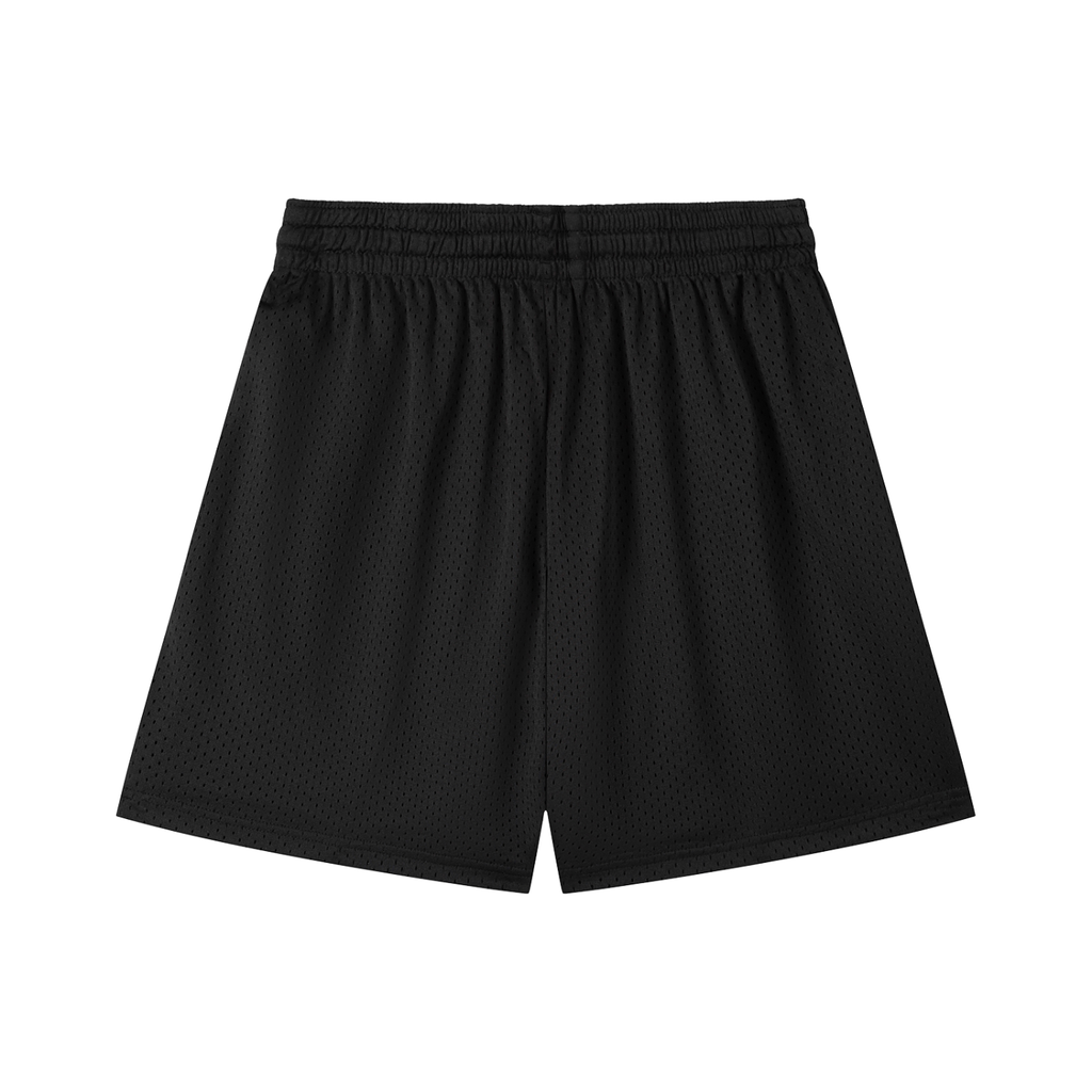 PBX Black Mesh Drawstring Shorts
