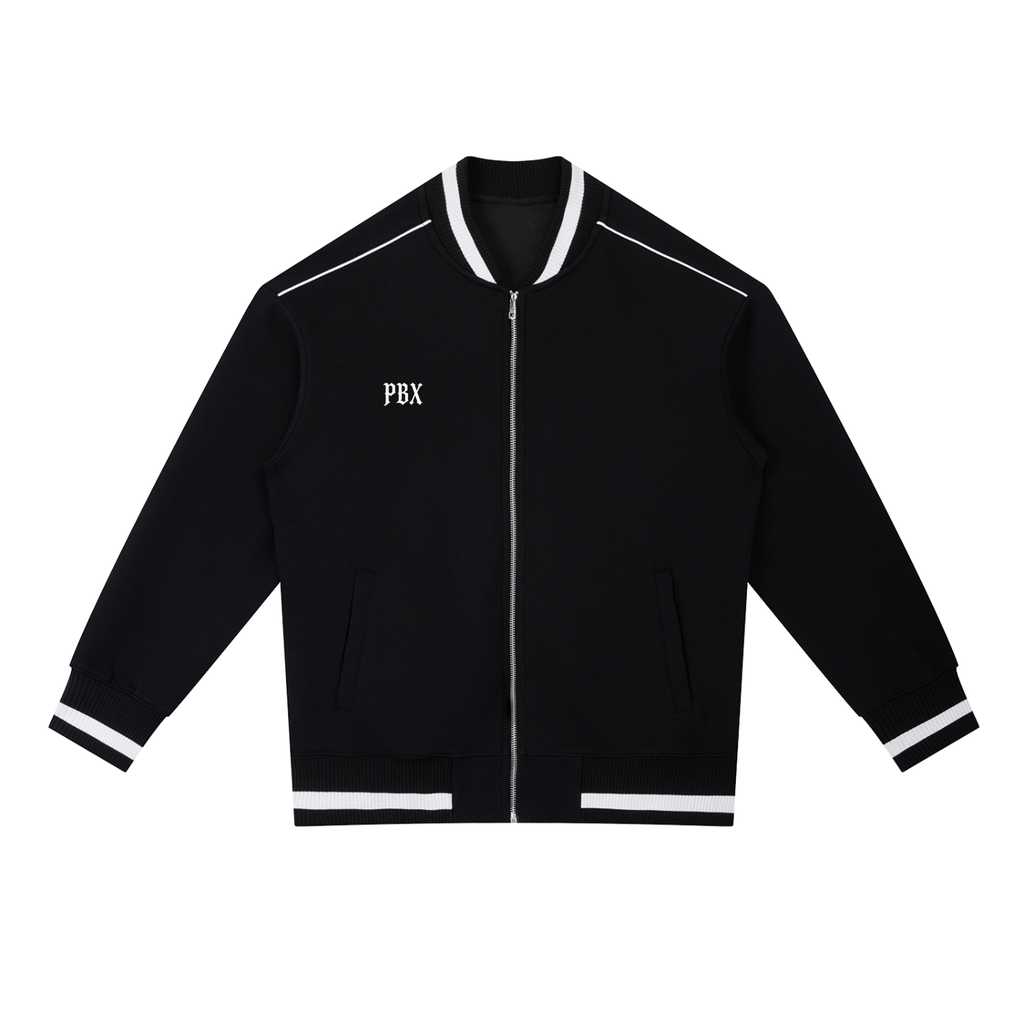 PBX Black Contrast Zip Bomber Jacket