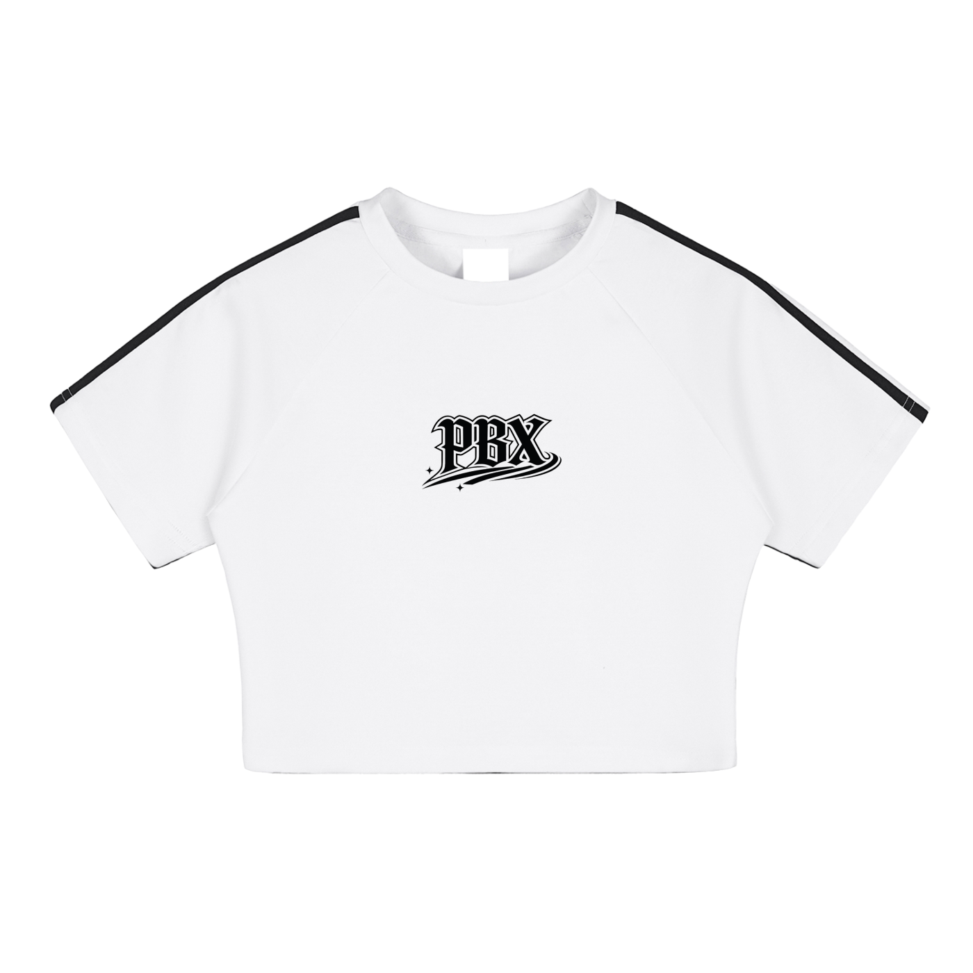 PBX White Taped Performance Crop Top